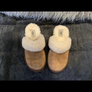 UGG chestnut suede slip-on shoes